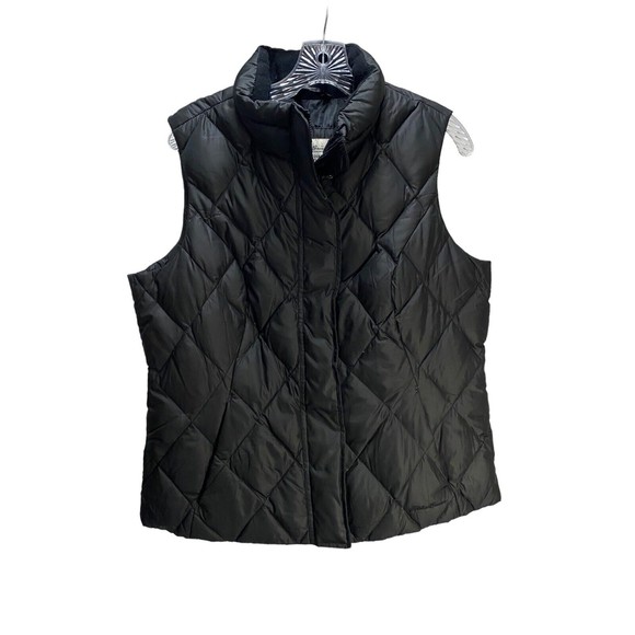 Eddie Bauer Jackets & Blazers - Eddie Bauer Black goose down vest diamond fitted shape ski hike Large